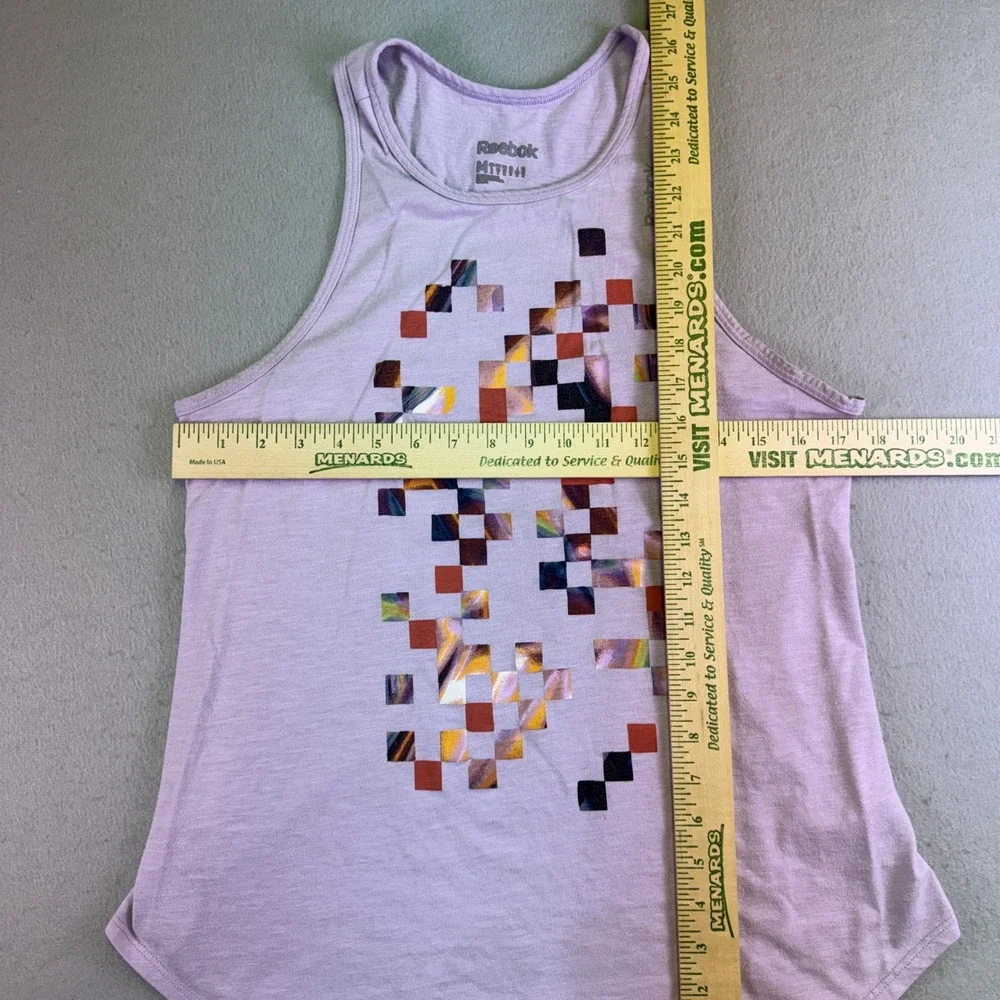 Reebok Tank Top‎ Women's Medium Speedwick Purple Pixel Racerback Activewear Gym - Picture 5 of 8